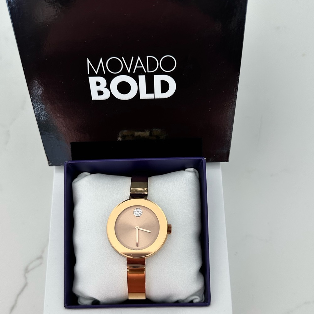 Movado Bold Quartz Gold Dial Ladies Watch 3600201